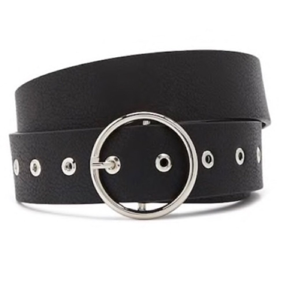 Faux leather waist belt